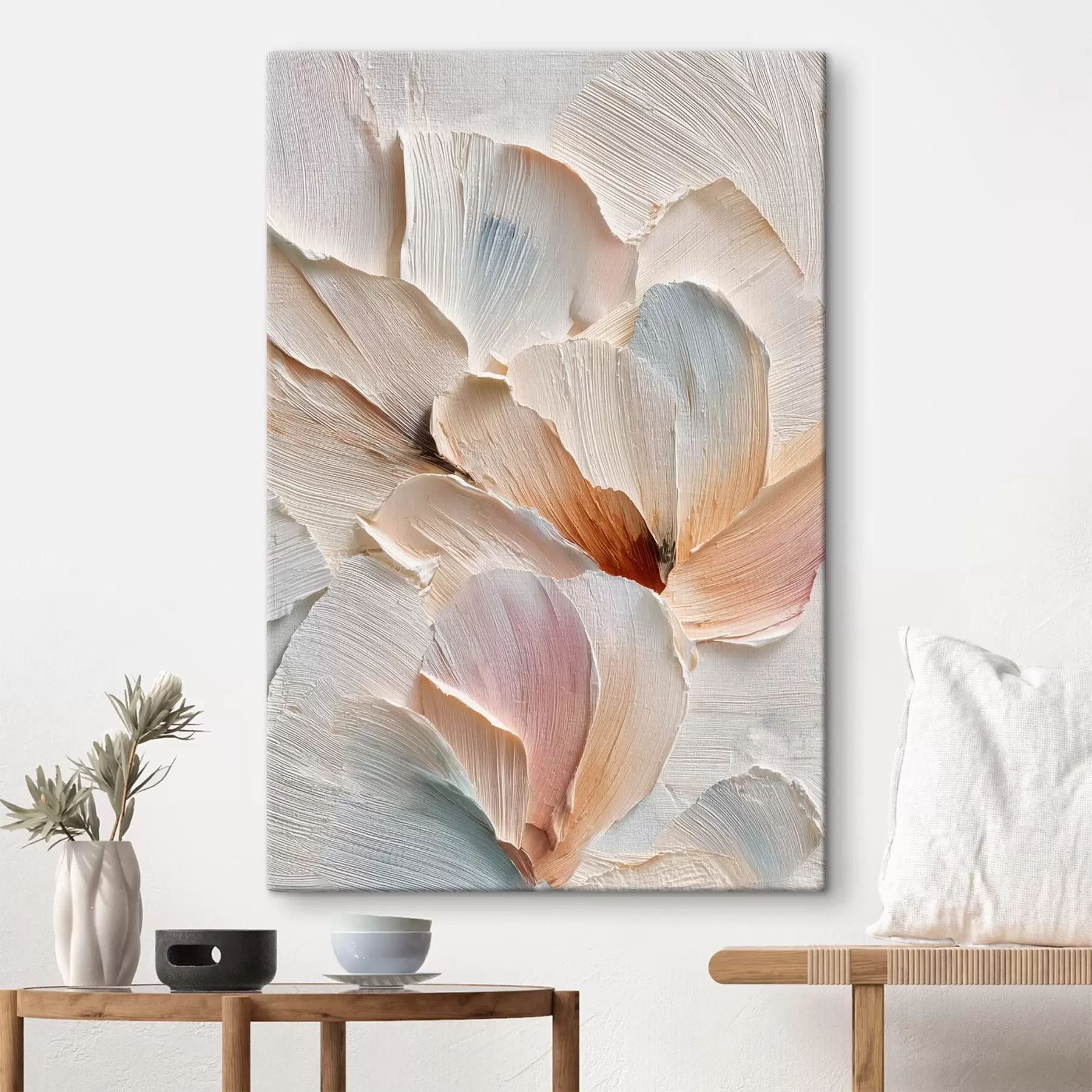 Obraz Štýlová kompozícia s efektom hrubých ťahov štetcom na svetlom pozadí s48200