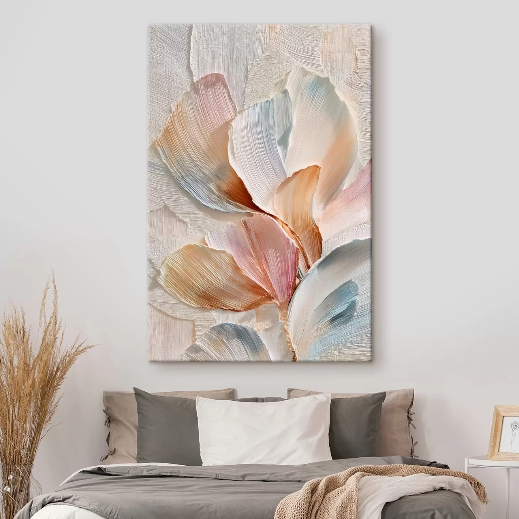 Fototapety Štýlová kompozícia s efektom hrubých ťahov štetcom na svetlom pozadí s48203