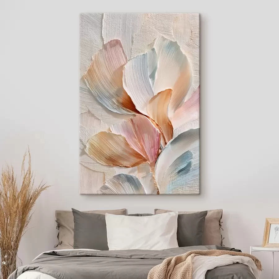 Obraz Štýlová kompozícia s efektom hrubých ťahov štetcom na svetlom pozadí s48203