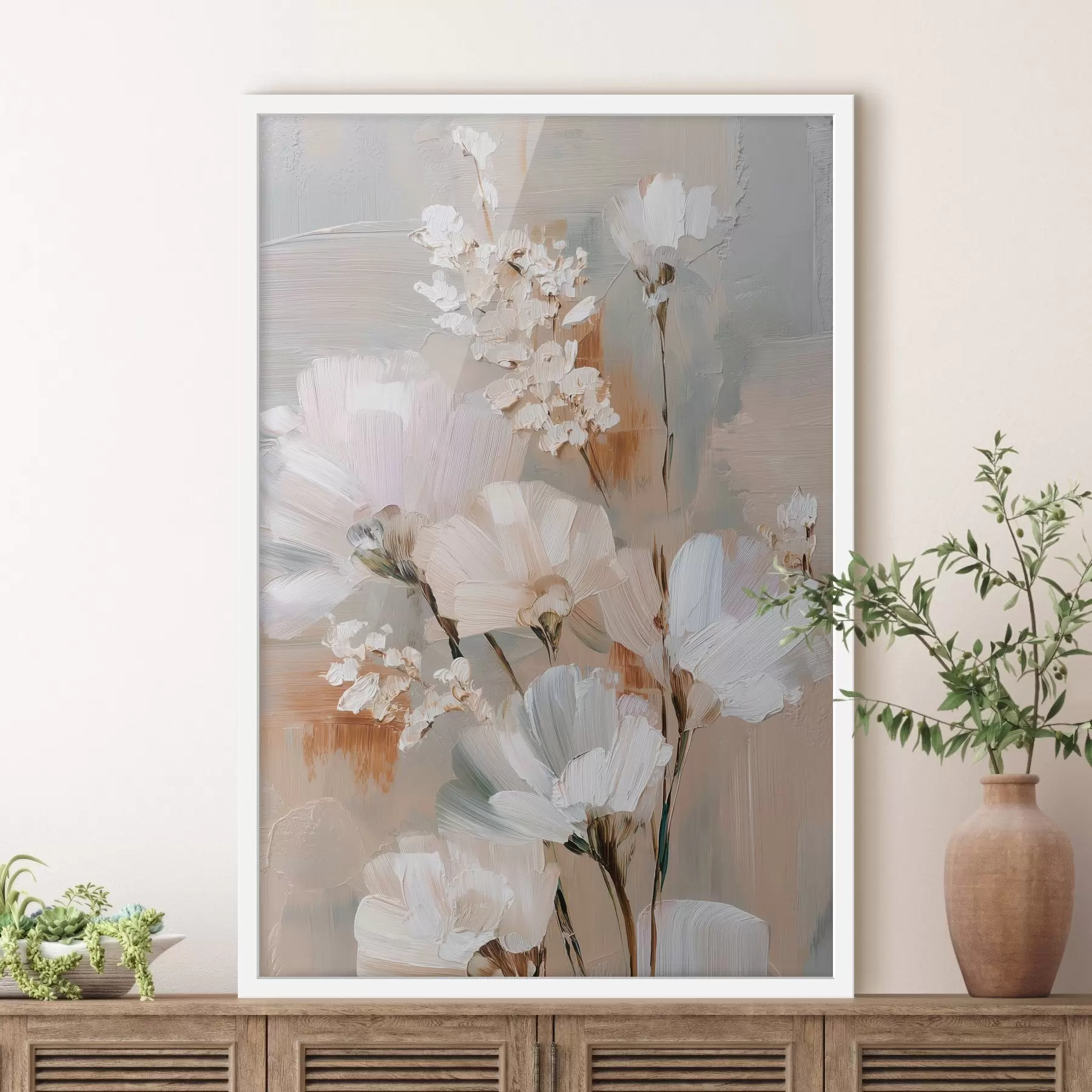 Fototapety Kvetinová kompozícia v pastelových odtieňoch v štýle olejomaľby f48194