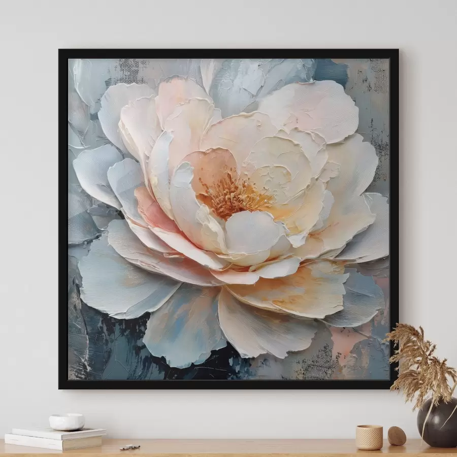 Fototapety Záber na kvetinu s výraznými textúrovanými ťahmi štetca v štýle súčasného maliarstva f48198