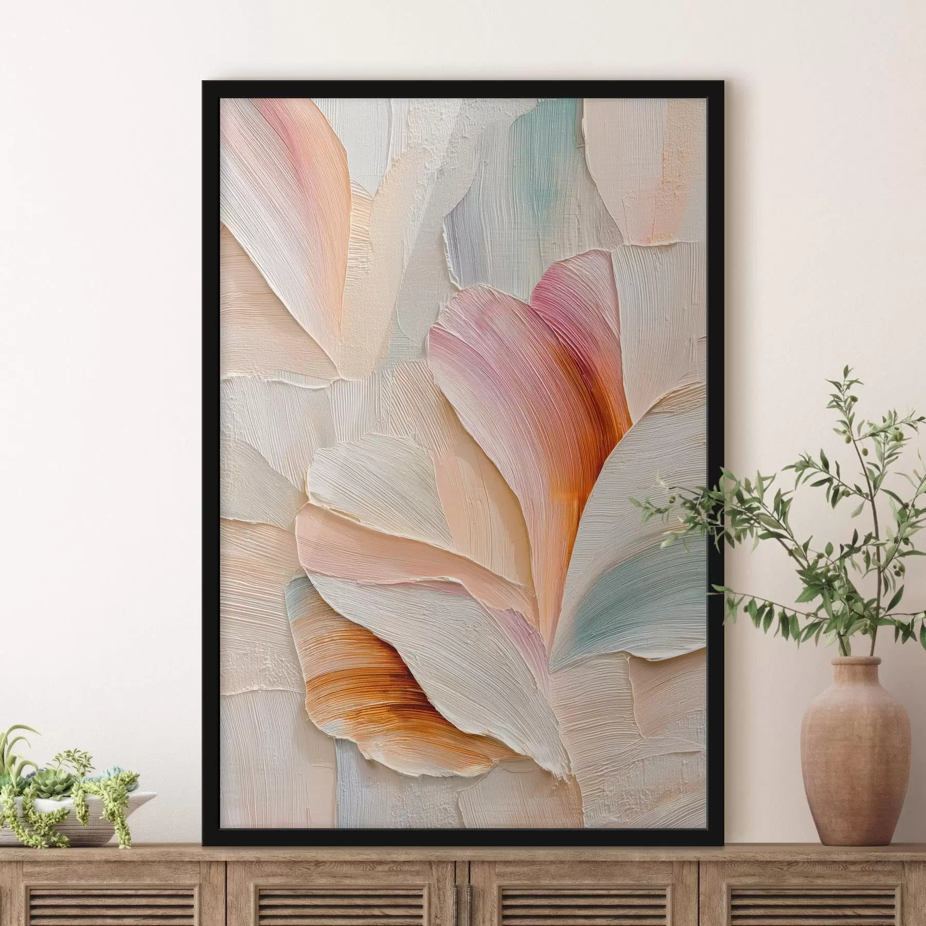 Fototapety Umelecká ilustrácia s plastickými okvetnými lístkami v štýle súčasného maliarstva f48201