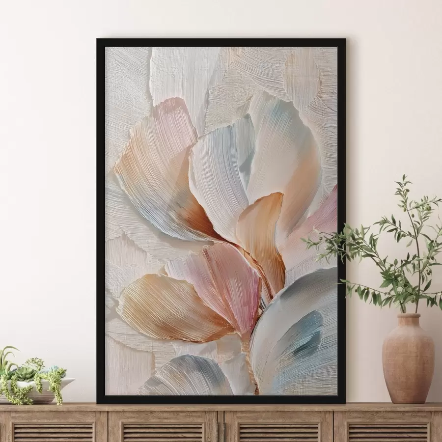 Fototapety Štýlová kompozícia s efektom hrubých ťahov štetcom na svetlom pozadí f48203