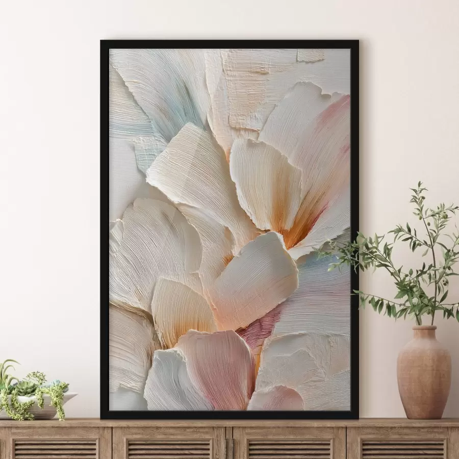 Fototapety Abstraktná kvetinová kompozícia v svetlých odtieňoch v štýle olejomaľby f48204