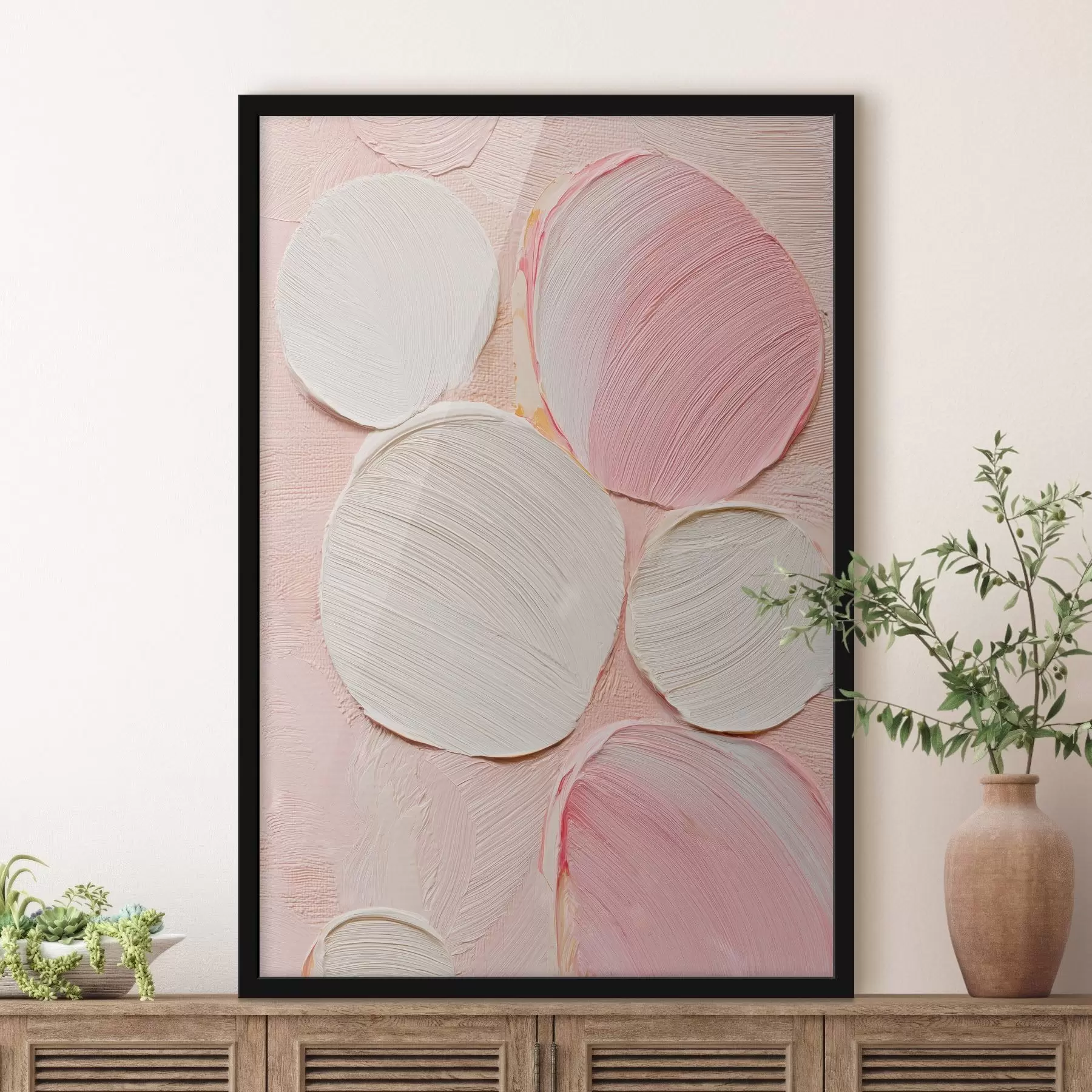 Fototapety Dekoratívny panel s plastickými kruhovými ťahmi štetcom v pastelovej farebnej škále f48208