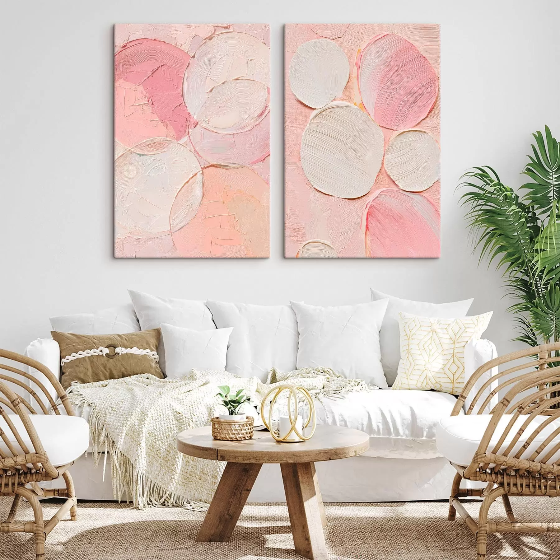 Obraz Harmónia zaoblených tvarov a jemných odtieňov v štýle výtvarného umenia m30141