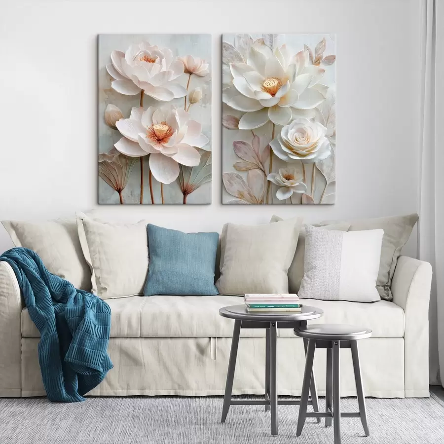 Obraz Vytříbená kvetinová kompozícia s plastickými okvetnými lístkami v štýle 3D ilustrácie m30143