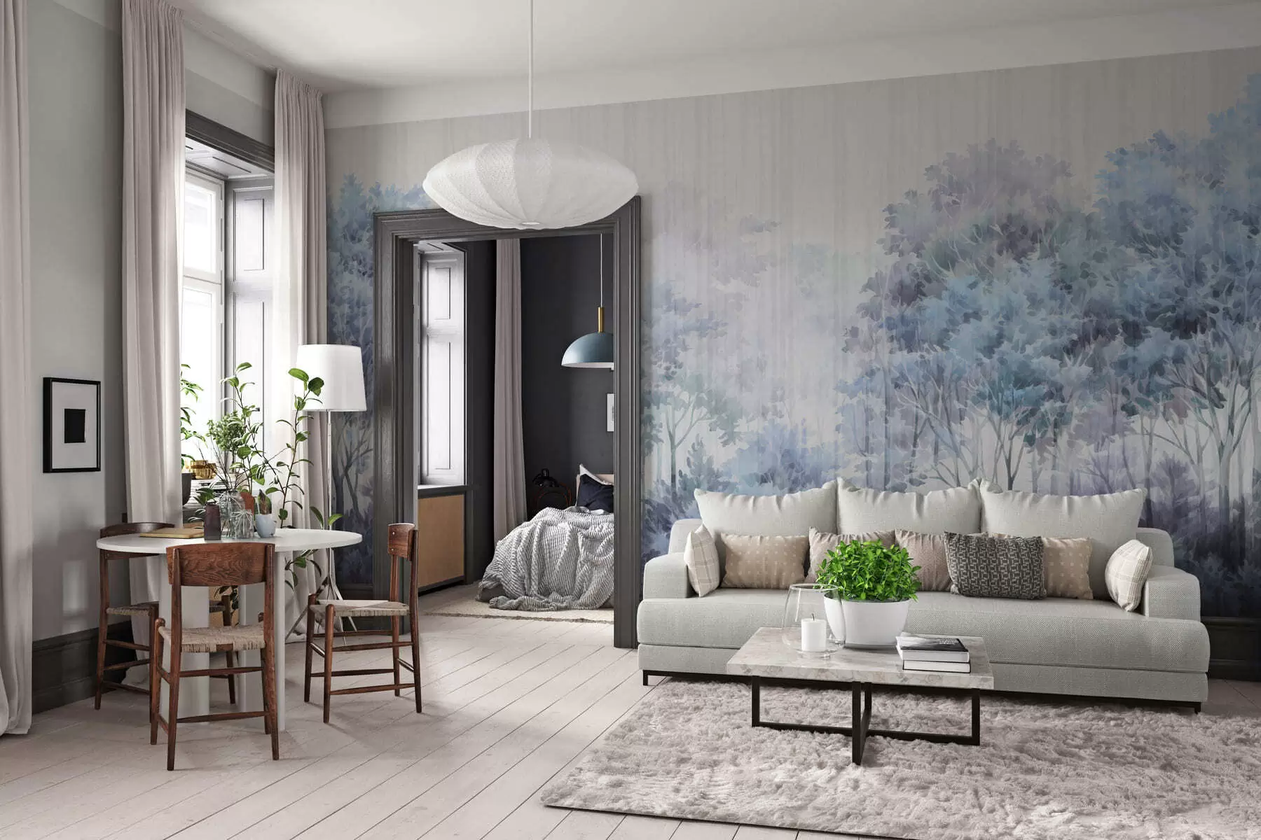 Fototapety Listnatý les a línie w05442v1