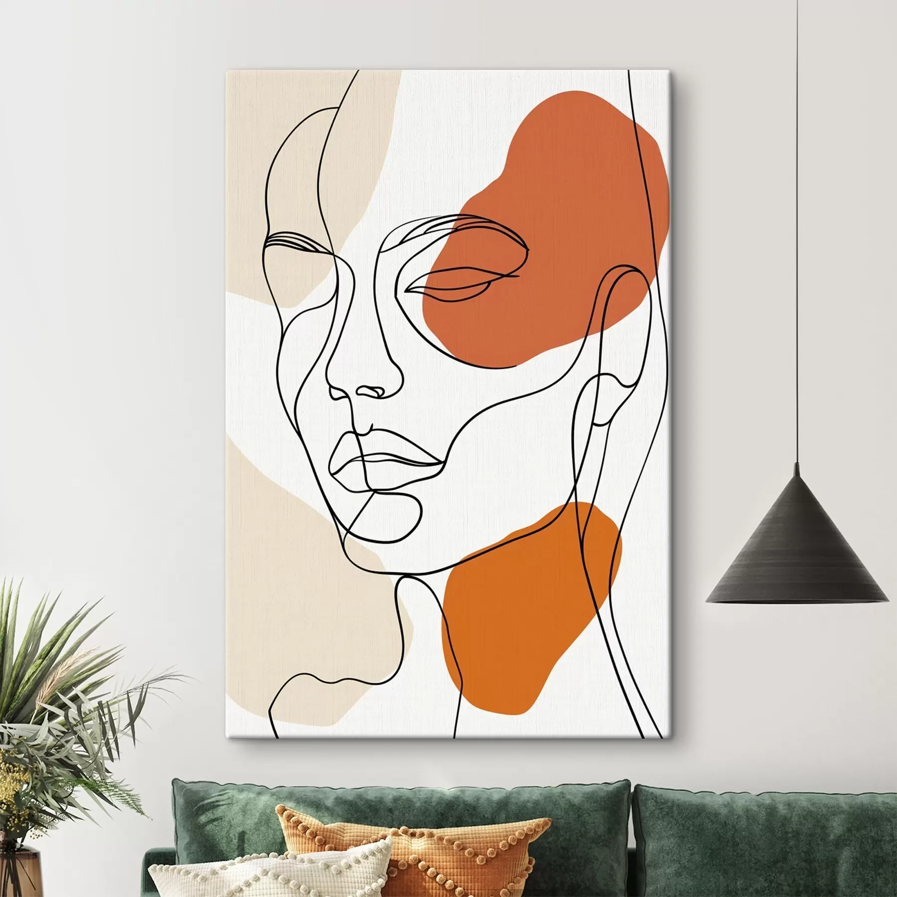 Obraz Abstraktné tváre, lineárna kresba s48569