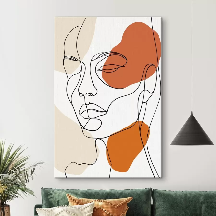 Obraz Abstraktné tváre, lineárna kresba s48569