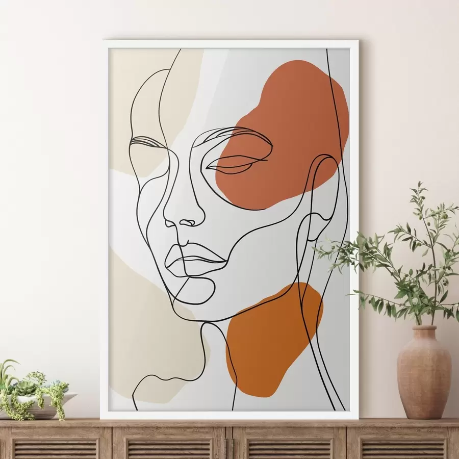 Fototapety Abstraktné tváre, lineárna kresba f48569