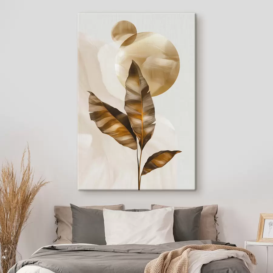 Fototapety Abstraktná kompozícia z listov a kruhov s48614