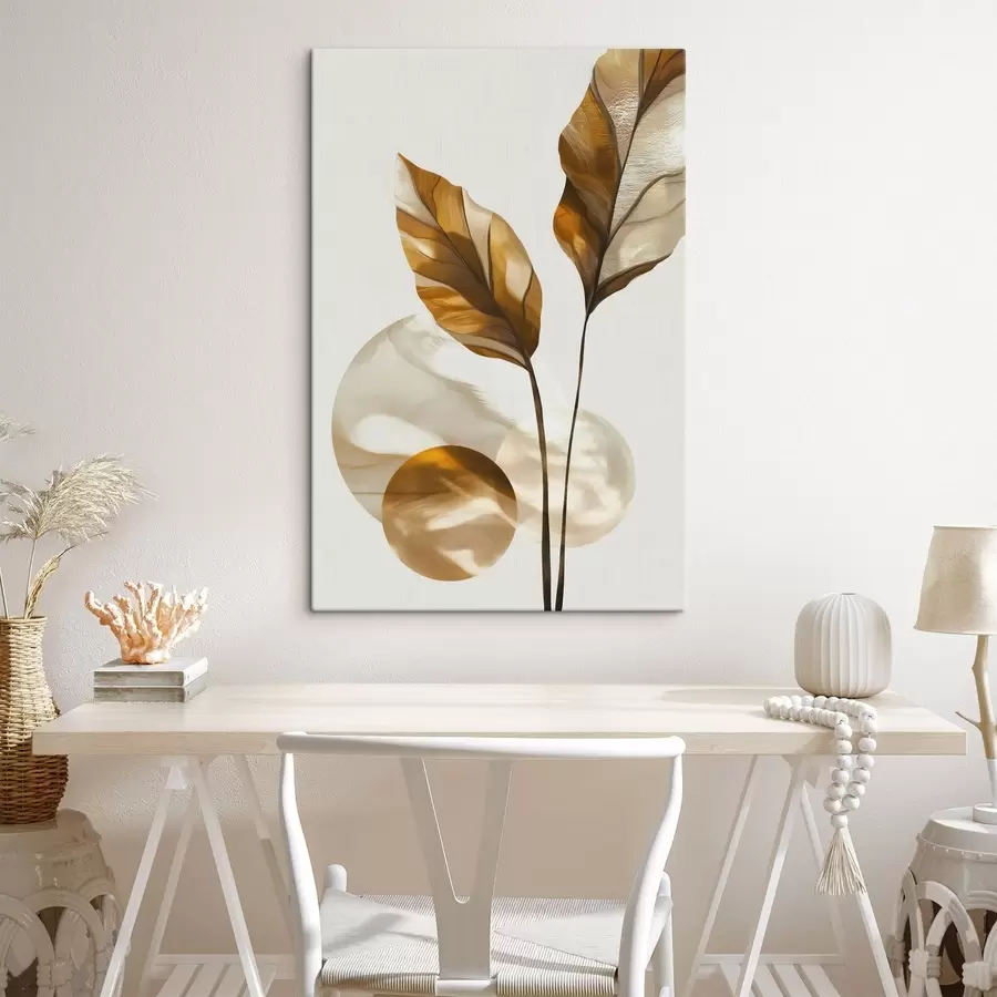 Fototapety Abstraktná kompozícia z listov a kruhov s48615