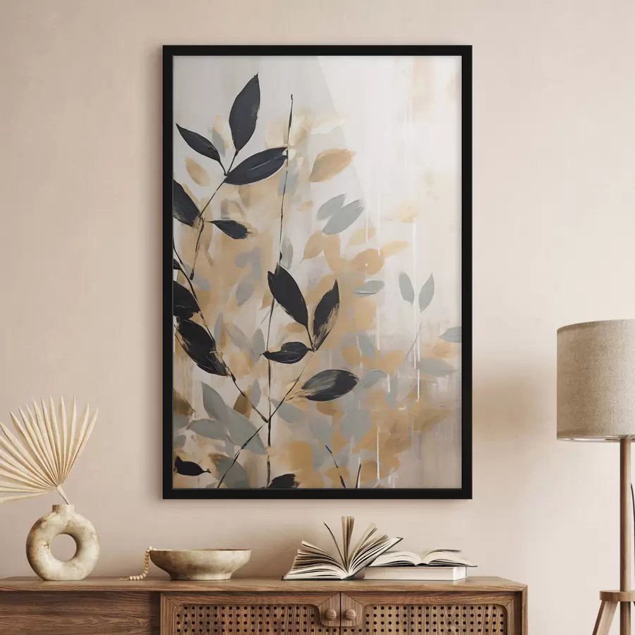 Fototapety Abstrakcia s vetvičkou lístia f48608