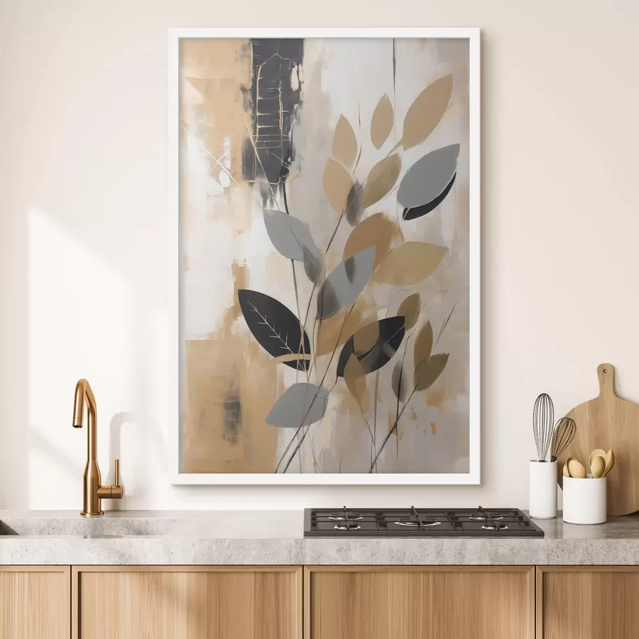 Fototapety Abstrakcia s vetvičkou lístia f48609