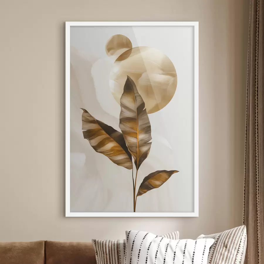 Fototapety Abstraktná kompozícia z listov a kruhov f48614