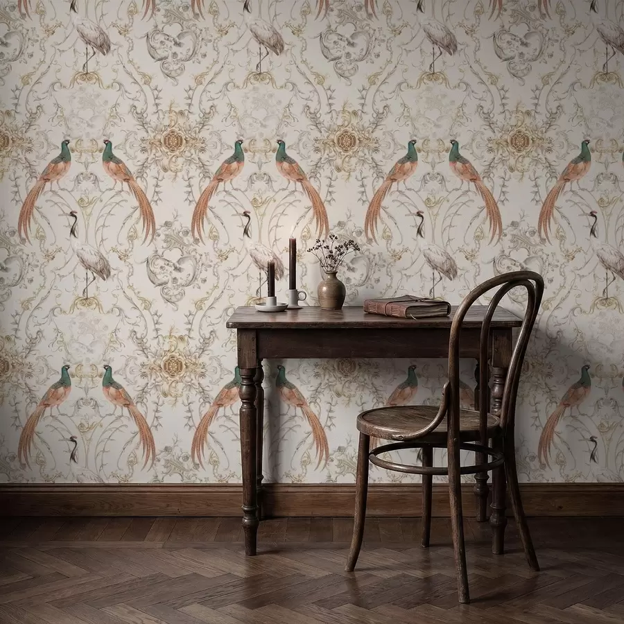 Fototapety Dekoratívny vzor s vtákmi a motívmi a01156