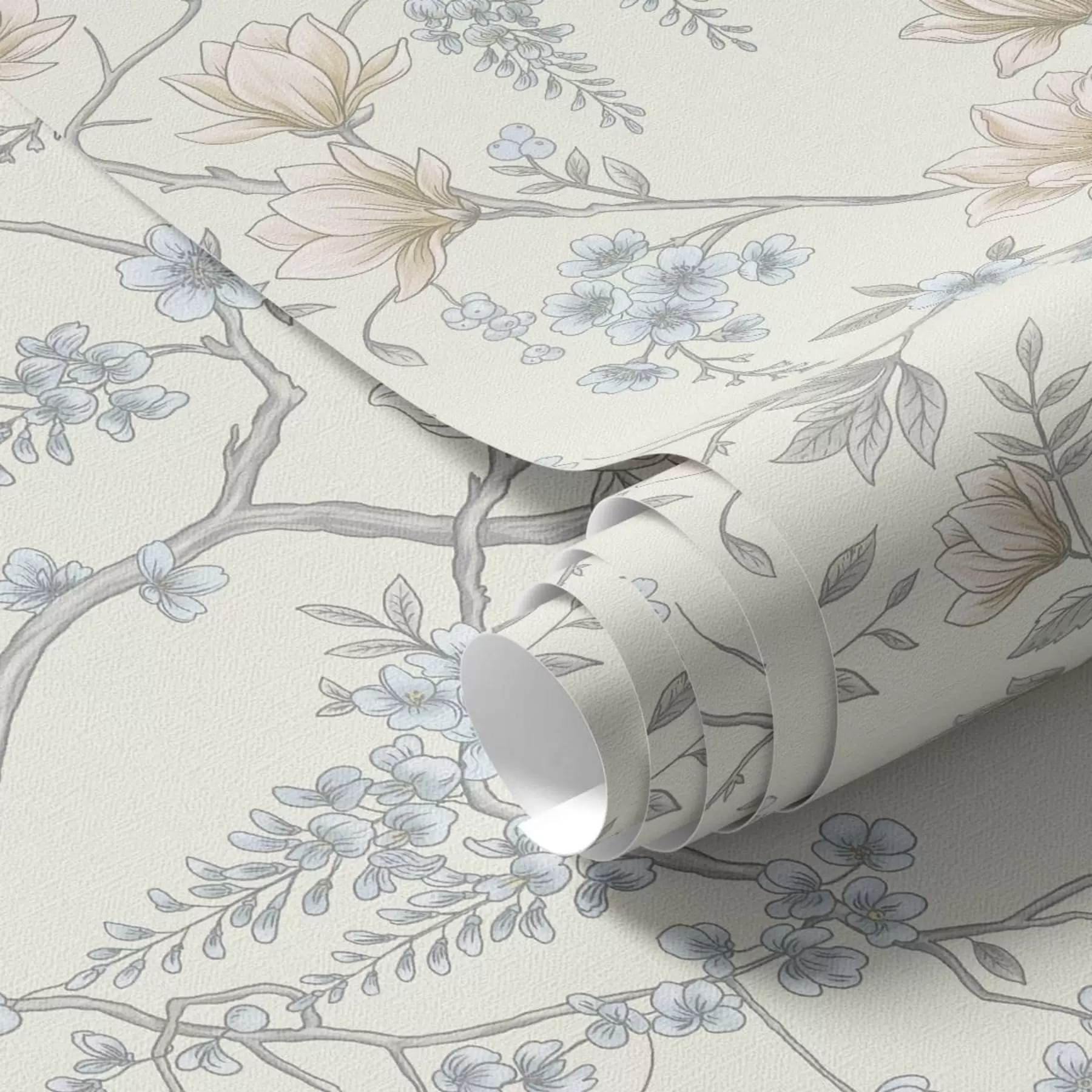 Fototapety Jemný kvetinový vzor s vetvičkami a kvetmi a01159