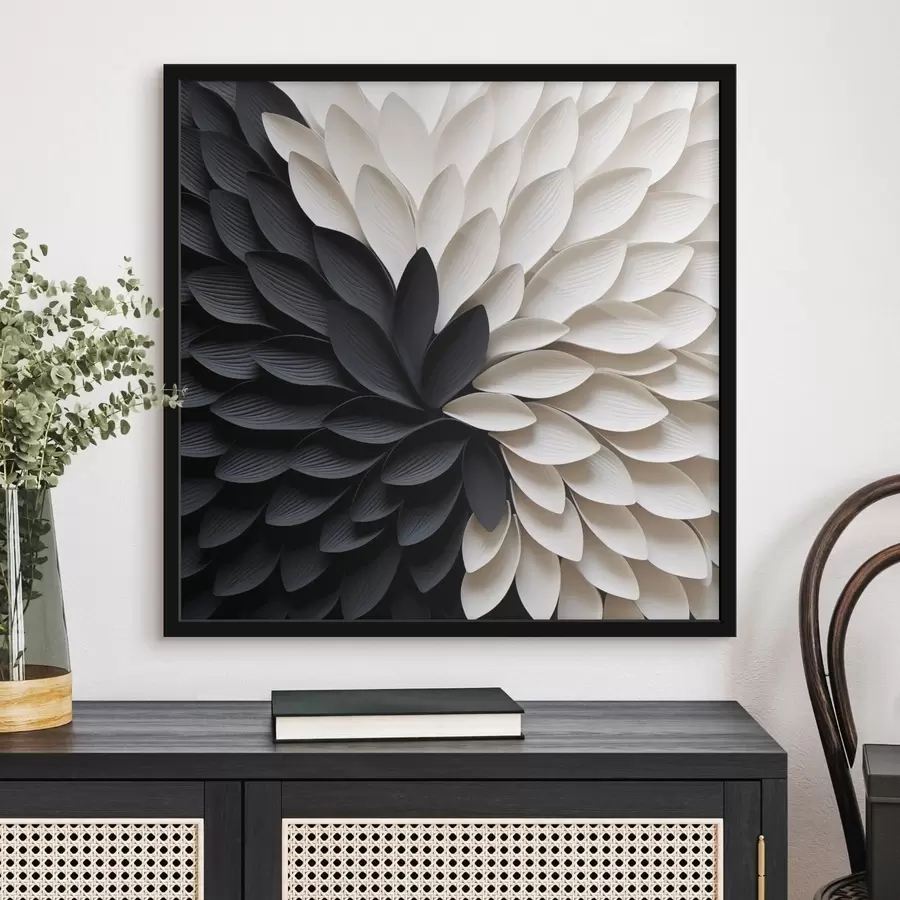 Fototapety Kontrastné svetlé a tmavé okvetné lístky v tvare kvetu f48604