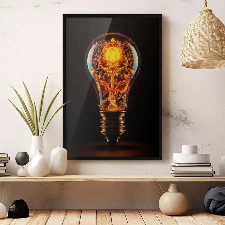 Fototapety Žiarovka s dekoratívnymi vzormi vo vnútri f48620