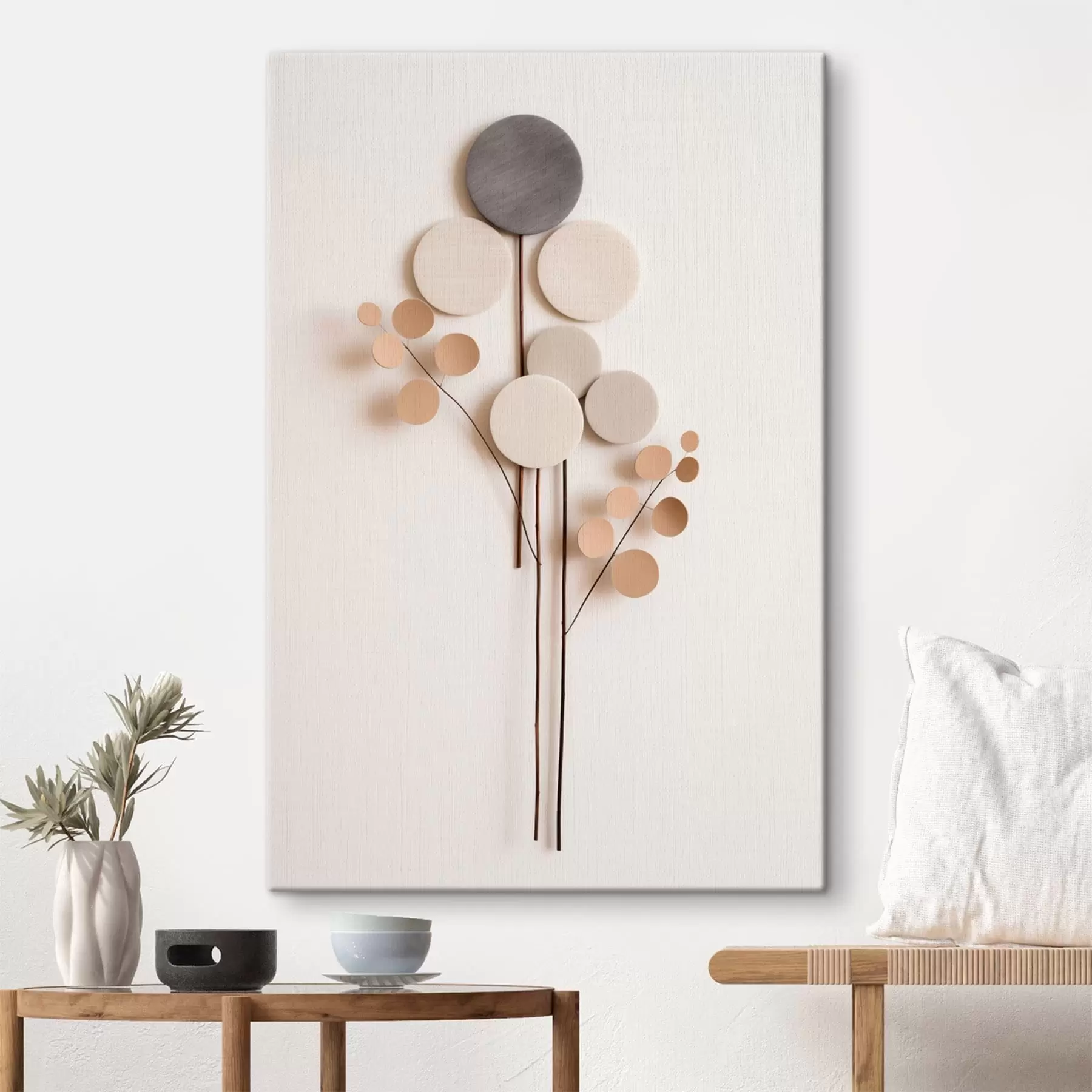 Obraz Minimalistické guľaté tvary na tenkých stonkách s48597
