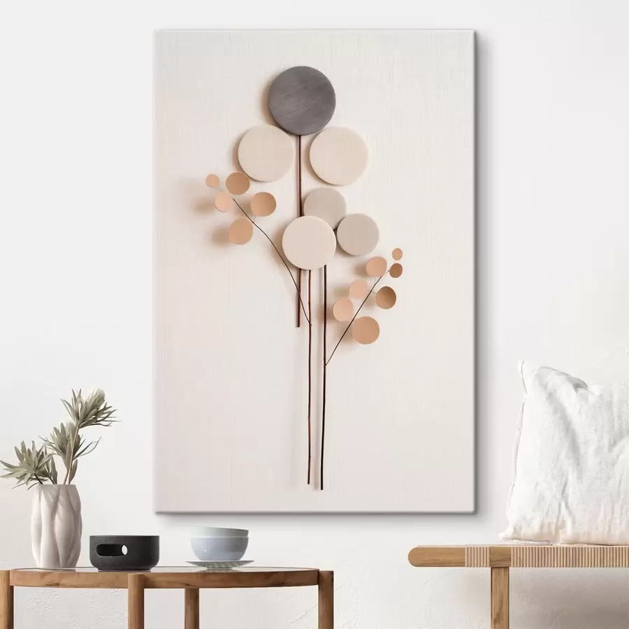 Obraz Minimalistické guľaté tvary na tenkých stonkách s48597