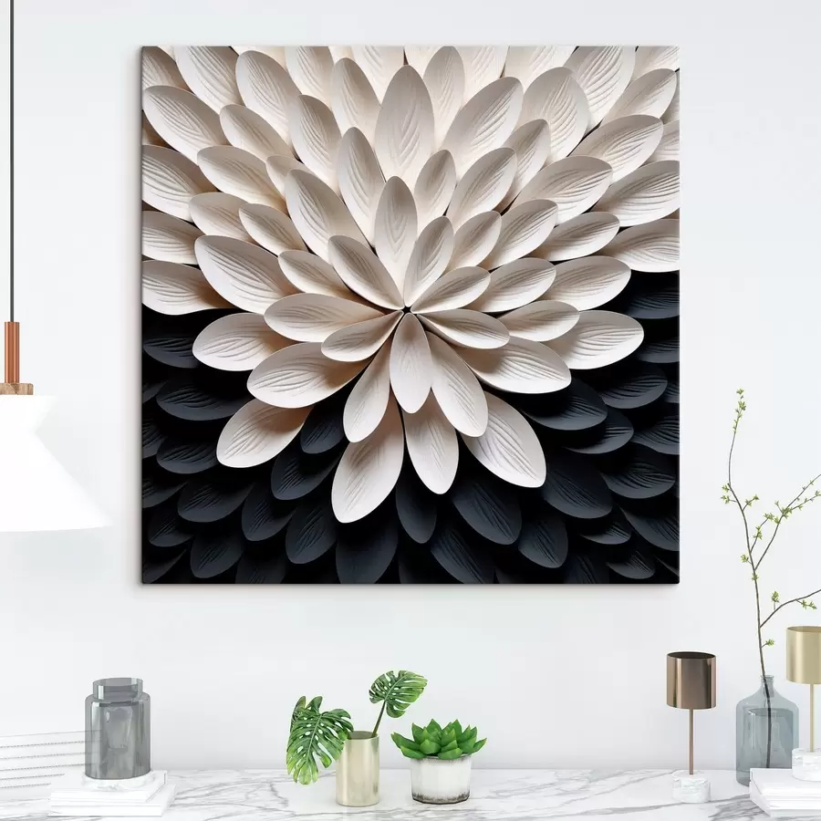 Obraz Abstraktný kvet s mnohými tenkými vrstvenými okvetnými lístkami s48605