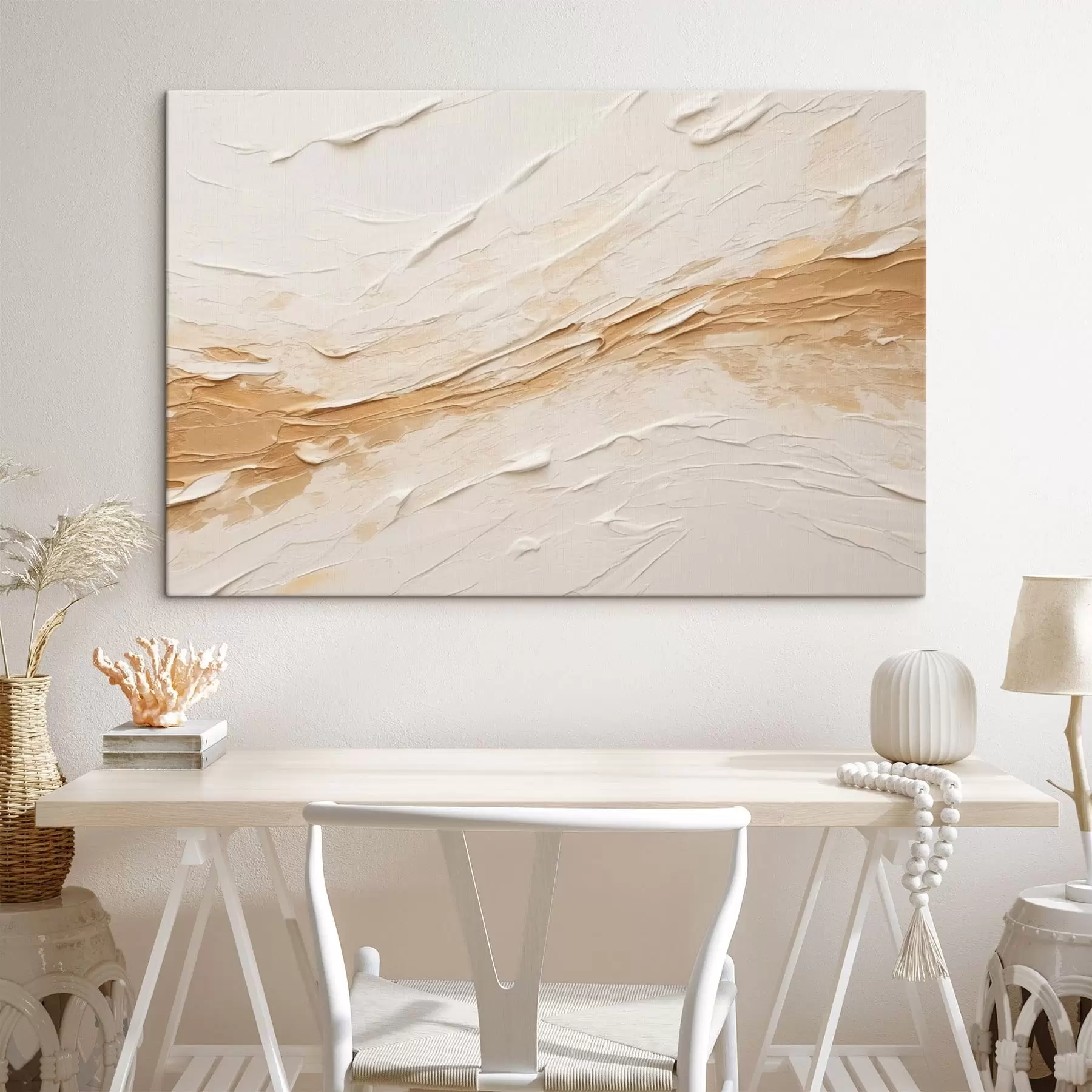 Obraz Ľahká textúra s maliarskymi ťahmi a béžovými prechodmi s48616