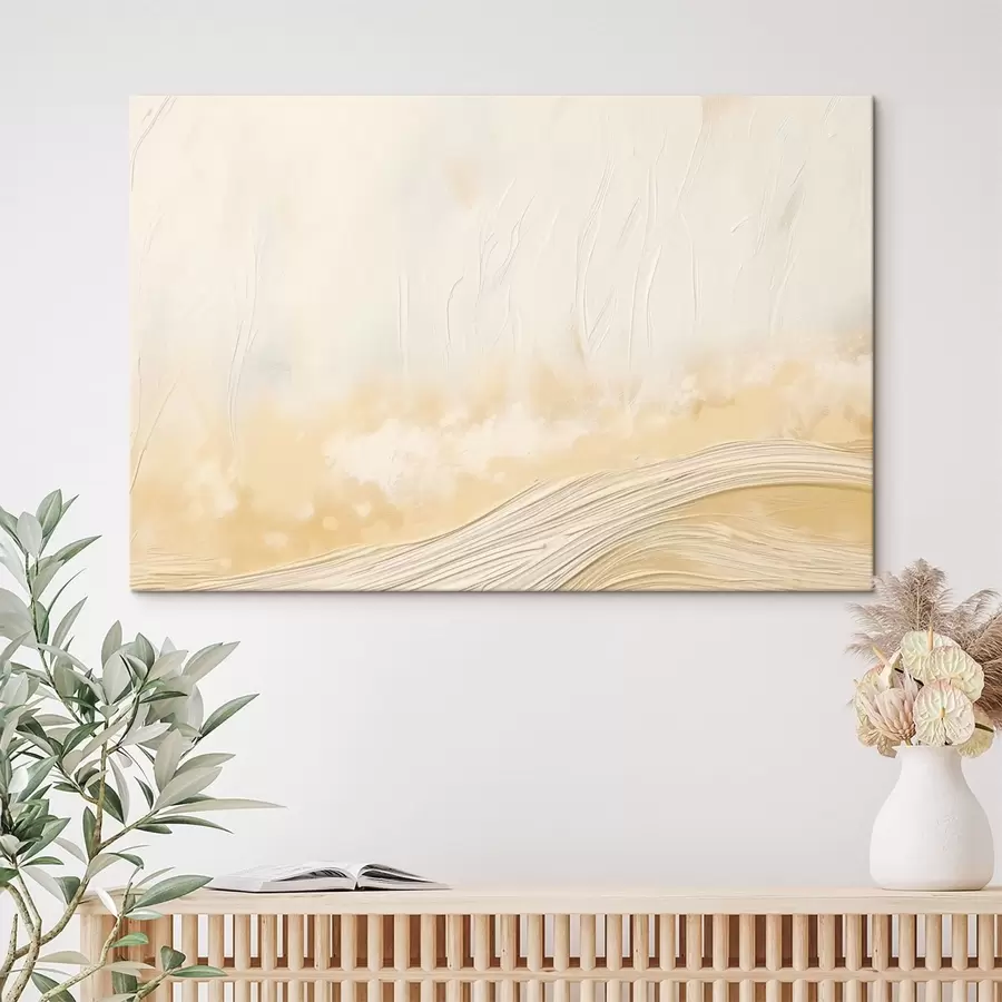 Obraz Abstraktná krajina s jemnými vlnami a svetlými odtieňmi s48617