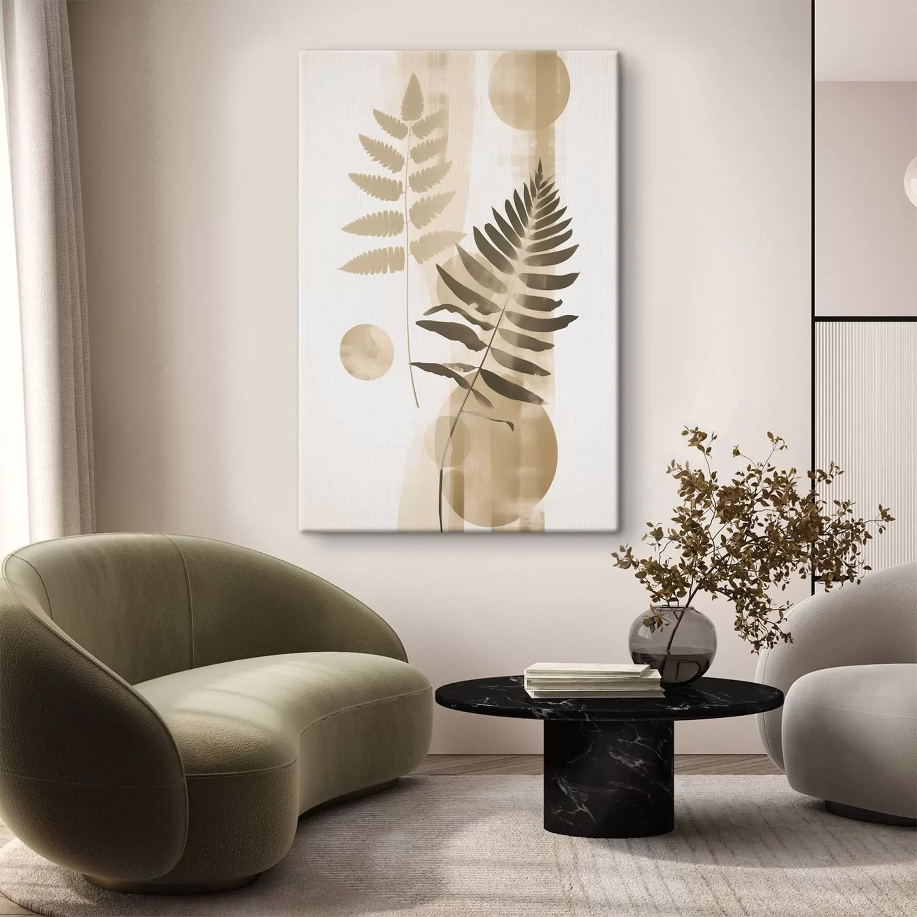 Obraz Abstrakcia s vetvičkami a lístkami s48663