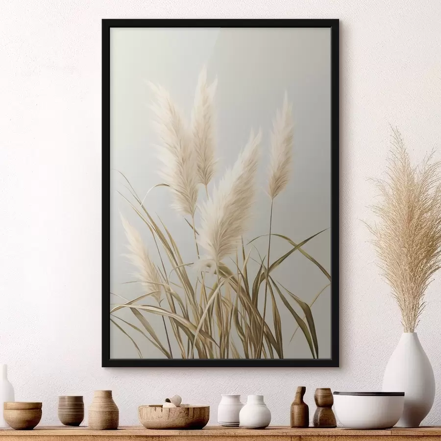 Fototapety Niekoľko vysokých, pierkovitých trsov trávy pampasovej s dlhými, štíhlymi listami f48723