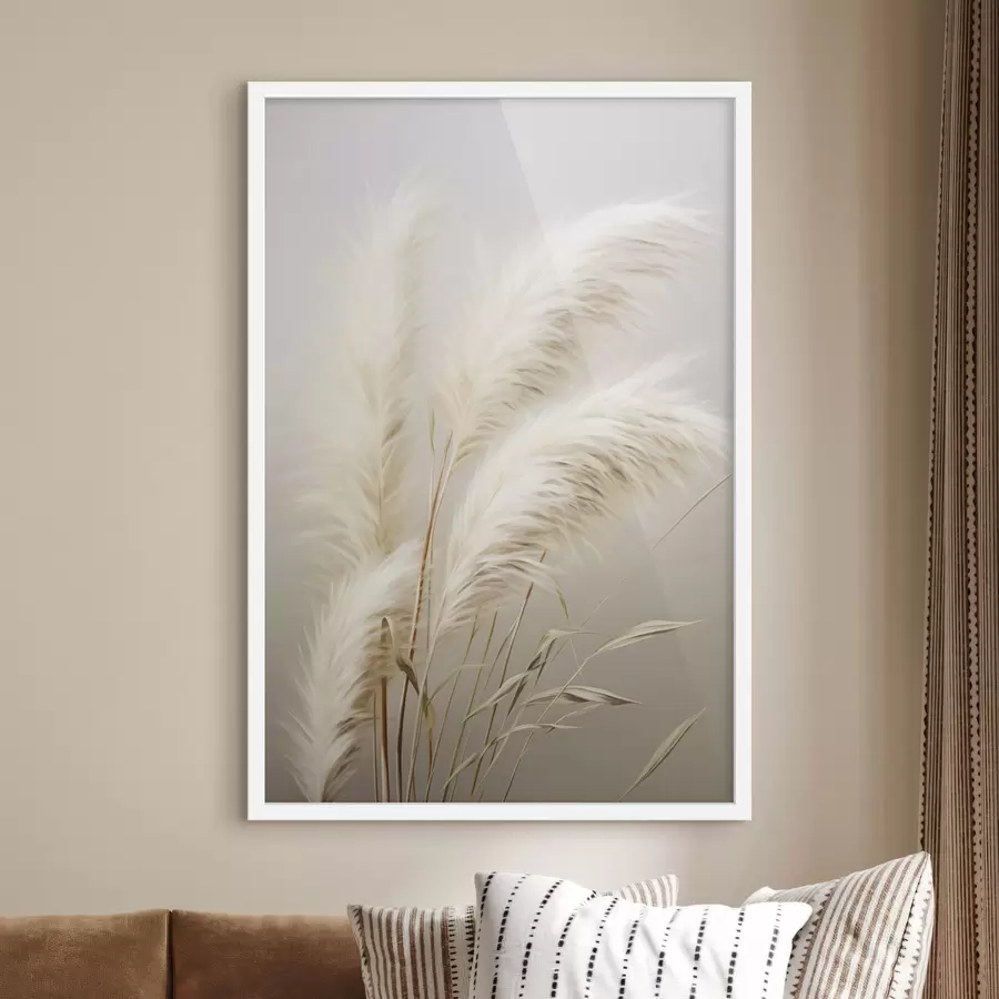 Fototapety Niekoľko vysokých, pierkovitých trsov trávy pampasovej s dlhými, štíhlymi listami f48724