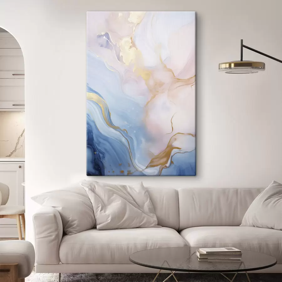 Obraz Abstraktné textúrované fluidné umenie s vírivými vzormi v ružových a modrých farbách s48730