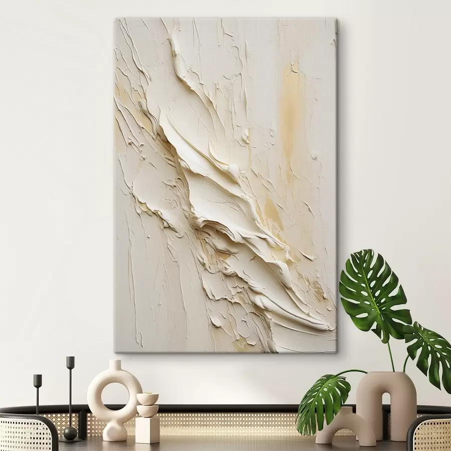 Obraz Textúrovaná maľba v krémových a béžových odtieňoch v abstraktnom štýle, minimalistické umenie s48737