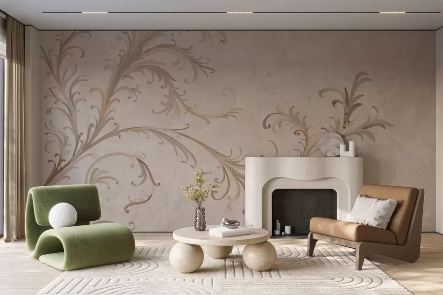 Fototapety Retro ozdoby na stene v štýle grunge w05490