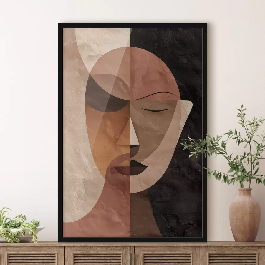 Fototapety abstraktná tvár v odtieňoch kávy f48777