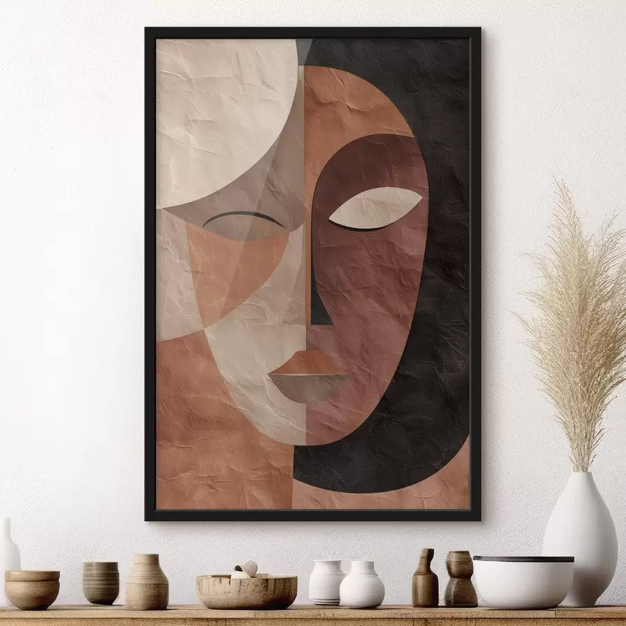 Fototapety abstraktná tvár v odtieňoch kávy f48778