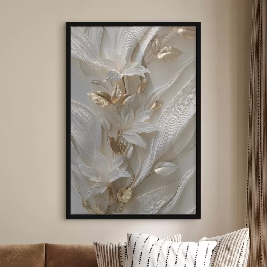 Fototapety vynikajúca imitácia trojrozmerného listu, textúr a kvetov f48788