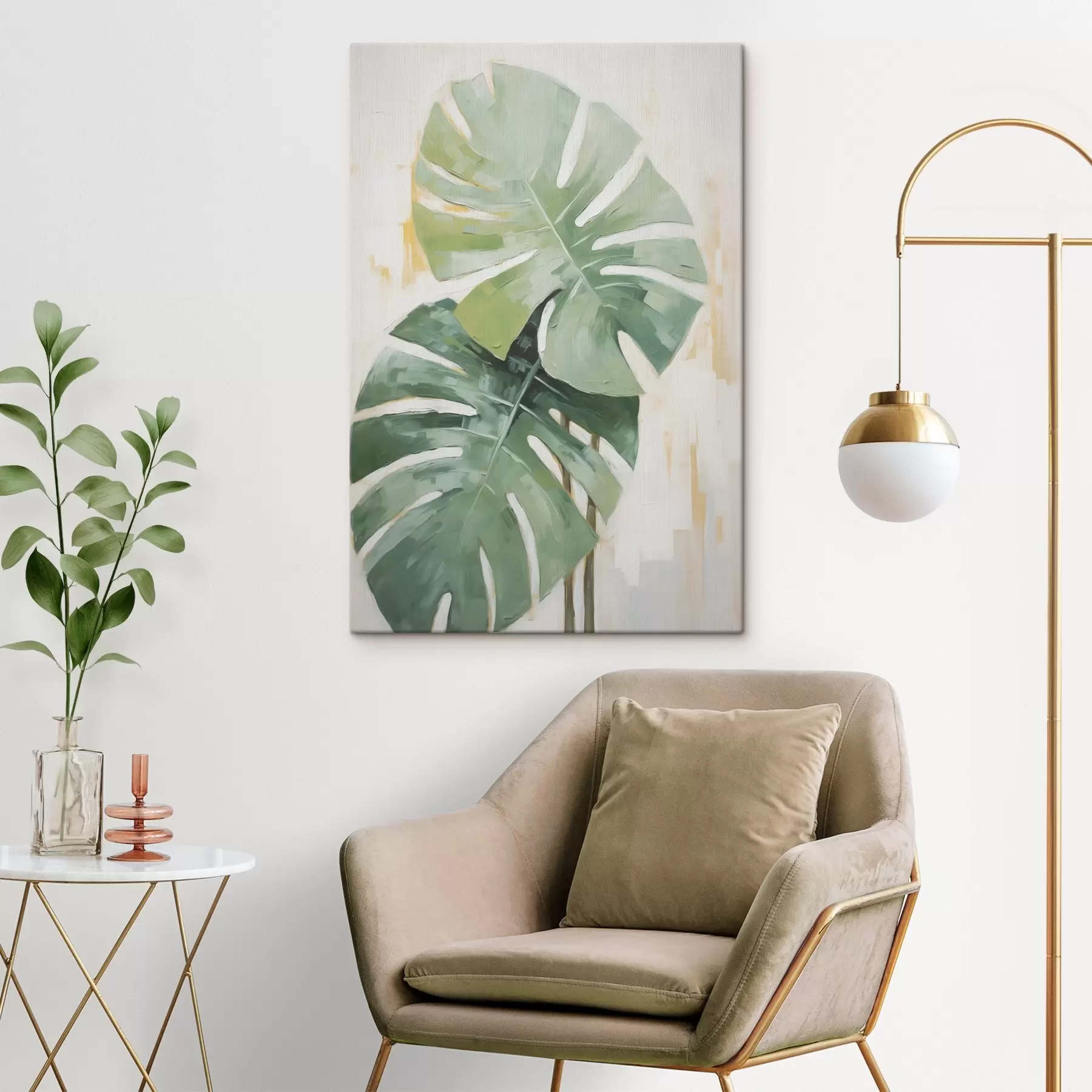 Obraz Imitácia maľby tropických listov s48763