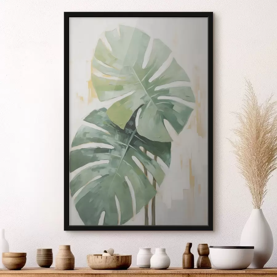 Fototapety Imitácia maľby tropických listov f48763