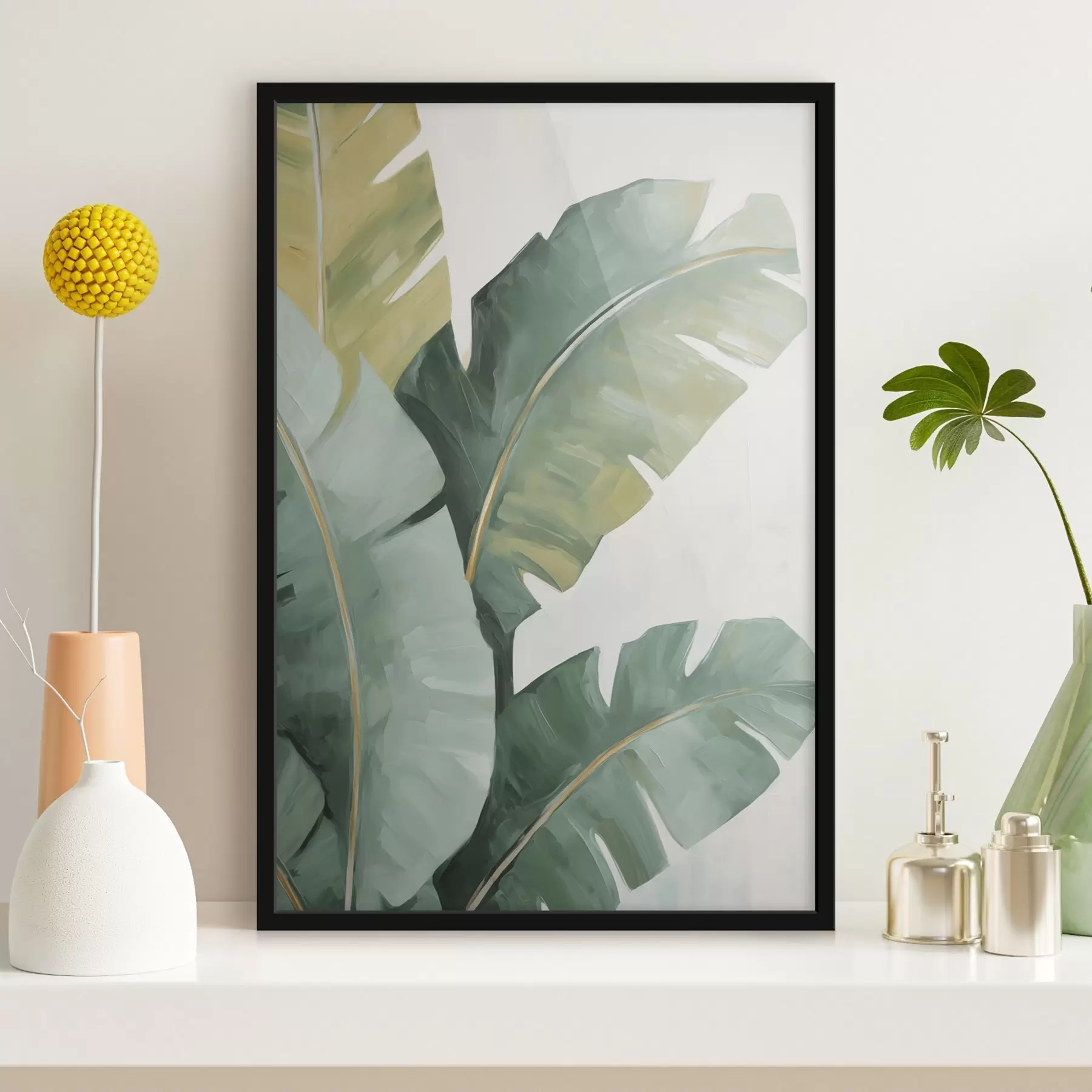 Fototapety Maľba napodobňujúca listy f48764