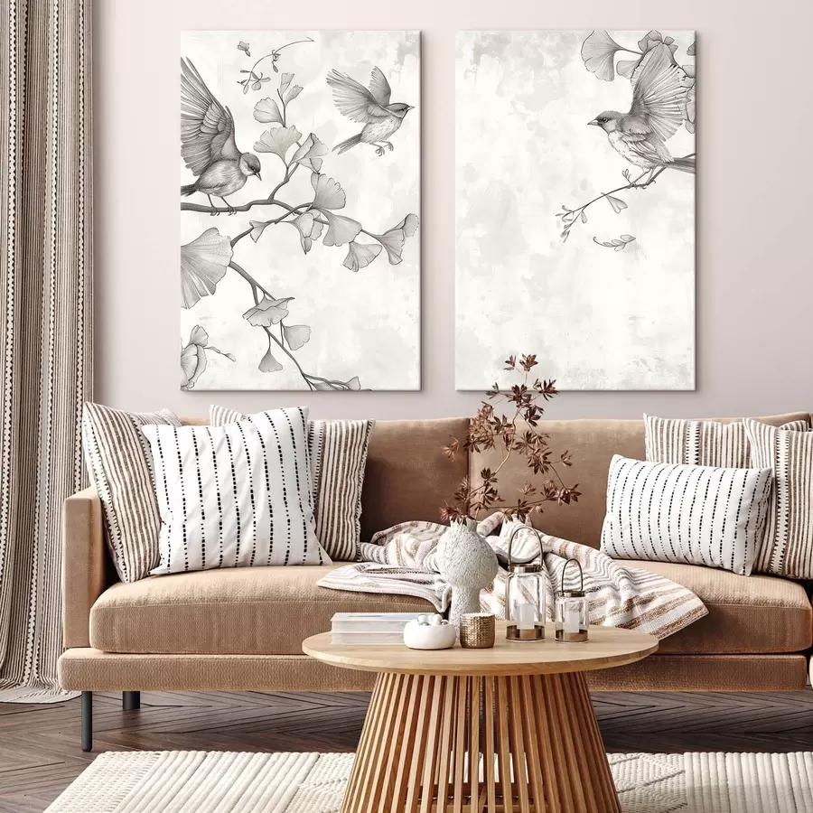 Obraz Vtáky na konároch ginkga m30380