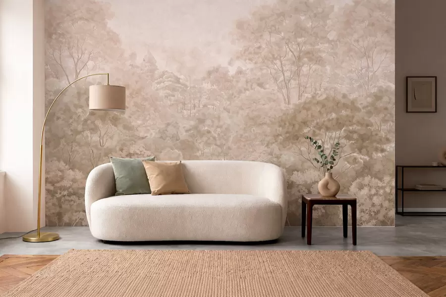 Fototapety Retro lesná krajina v teplých béžových odtieňoch w05433v1