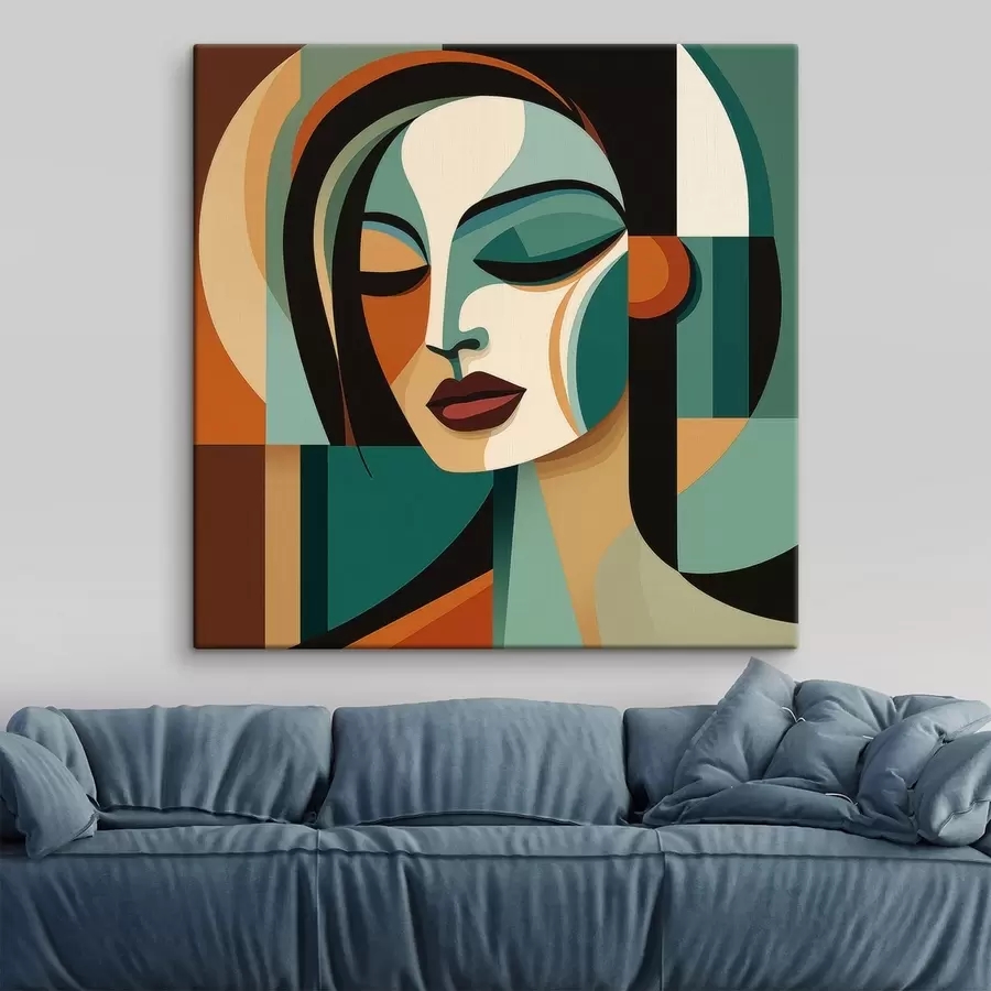 Obraz Portrét ženy v geometrickom štýle s48952