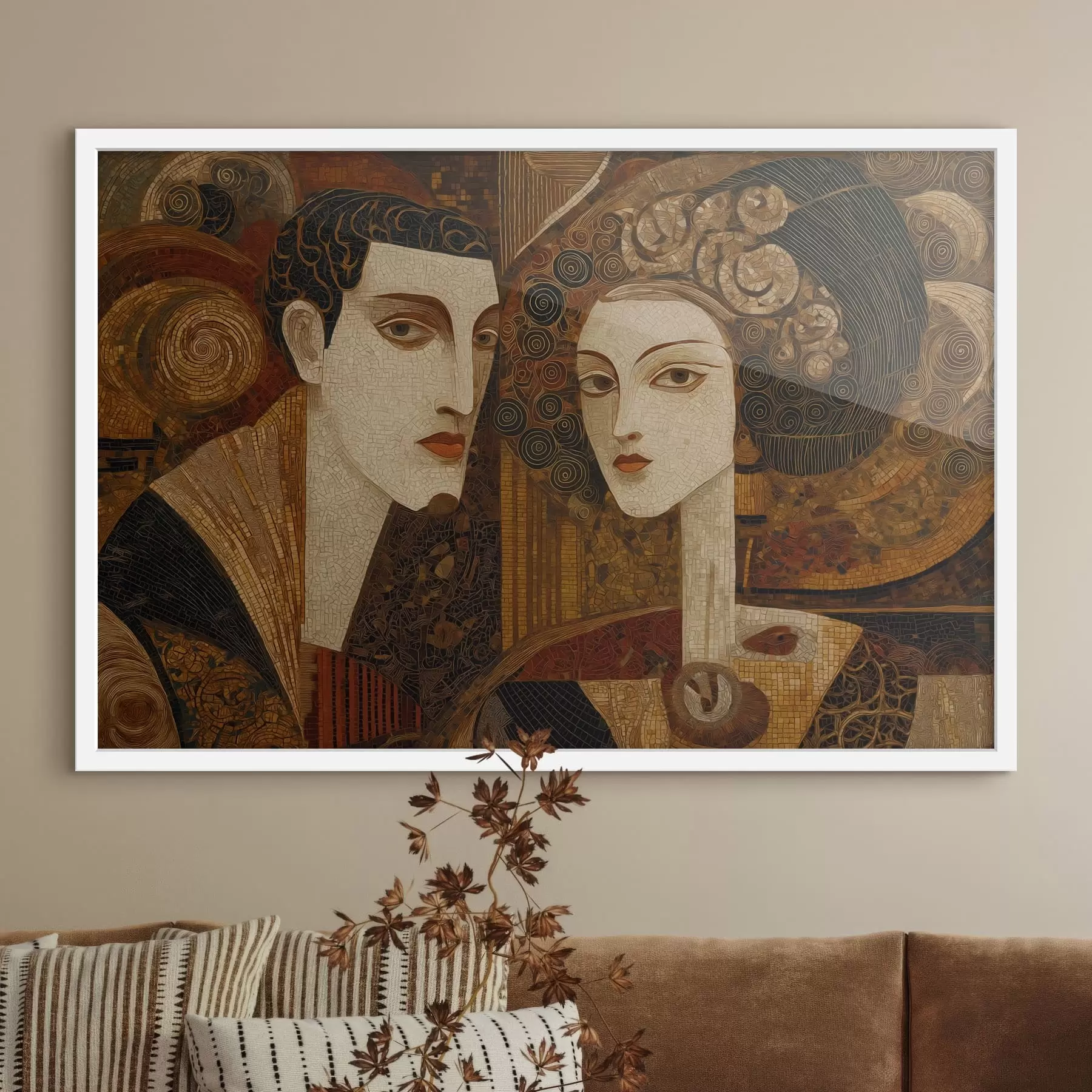 Fototapety Pár v mozaikovom štýle, abstraktný portrét f48933