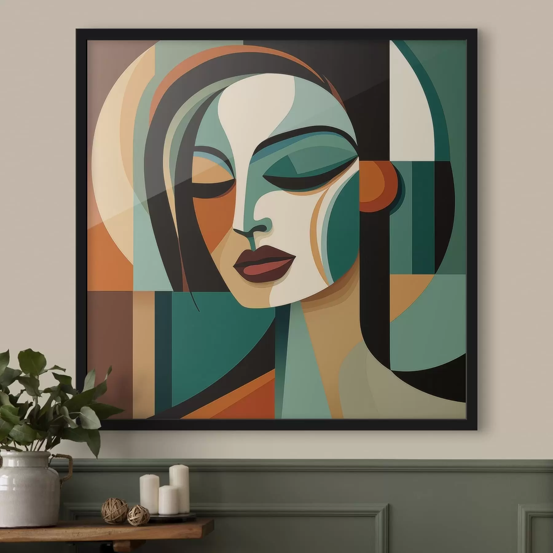 Fototapety Portrét ženy v geometrickom štýle f48952