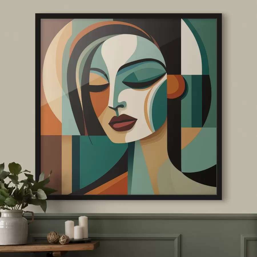 Fototapety Portrét ženy v geometrickom štýle f48952