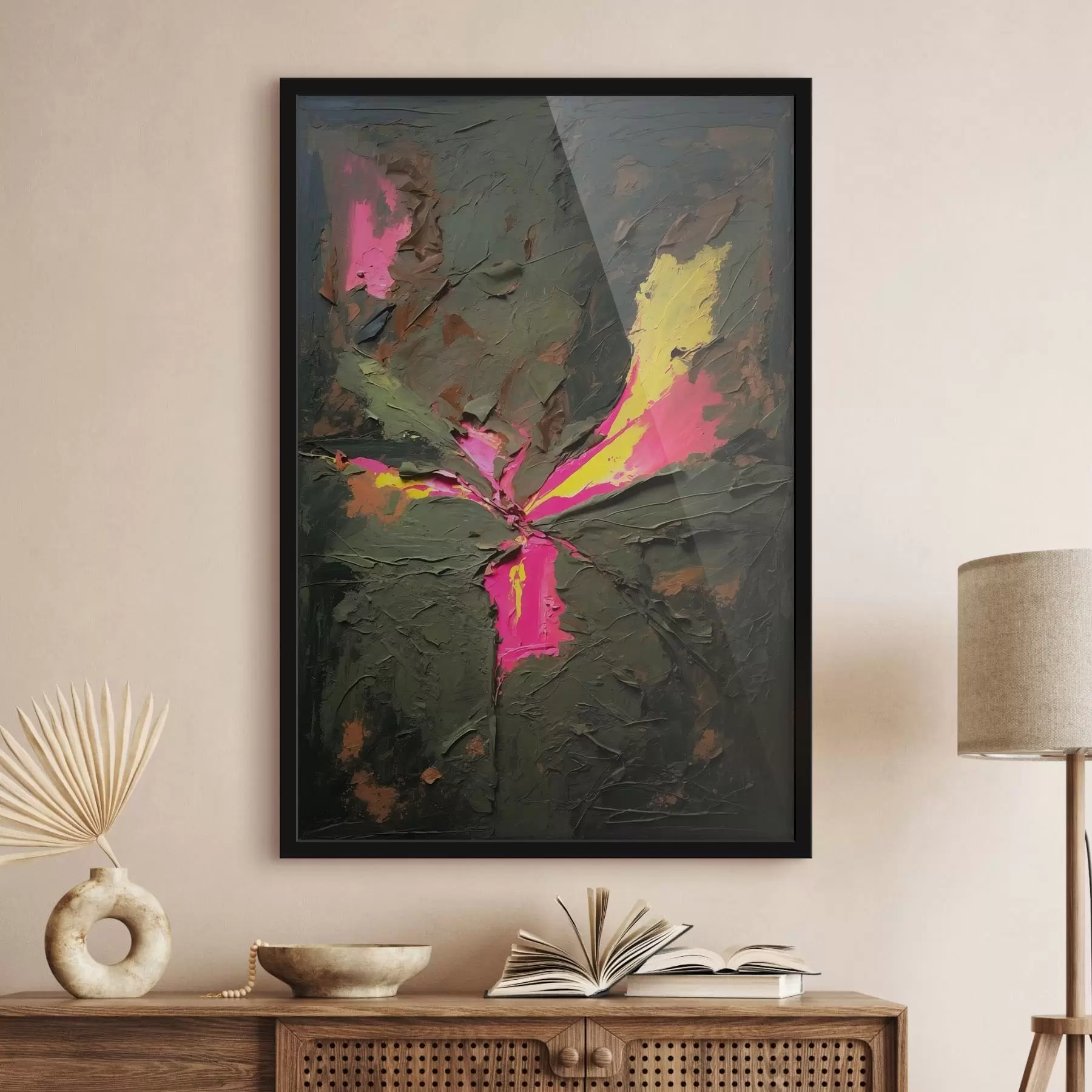 Fototapety Abstraktná kompozícia v štýle impasto s výraznými akcentmi f48826