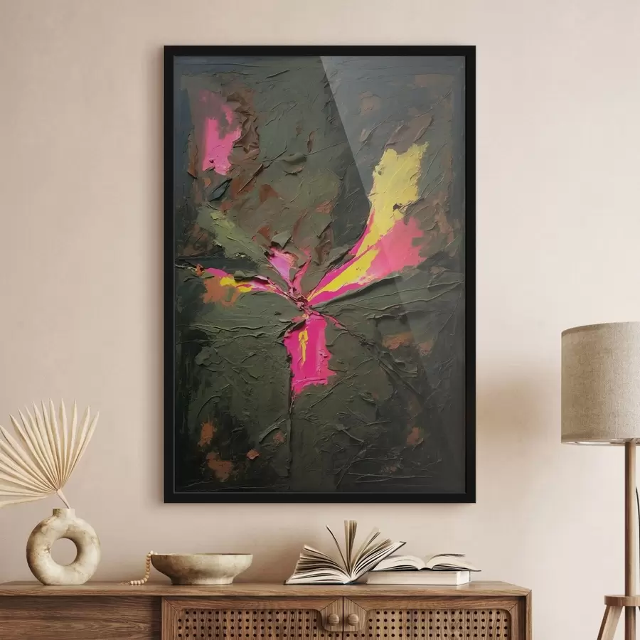 Fototapety Abstraktná kompozícia v štýle impasto s výraznými akcentmi f48826