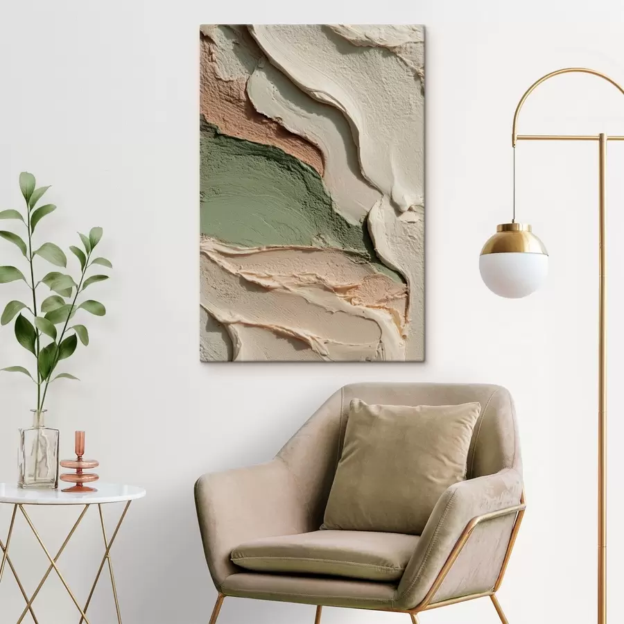 Obraz Abstraktné ťahy v štýle impasto v prírodných odtieňoch s48798